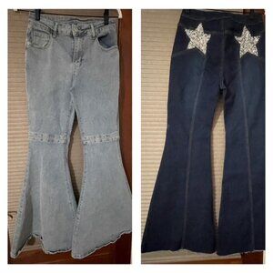 2 Piece SHEIN Bell Bottom Jeans Bundle- Flare/Retro Style